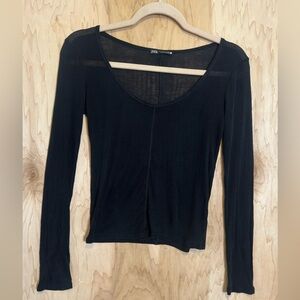 Zara Black Long Sleeve Women's Top